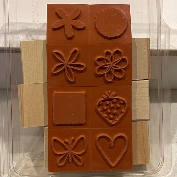 Stampin Up SWEET & SASSY 2005 unmounted strawberry heart butterfly flower - Picture 2 of 3